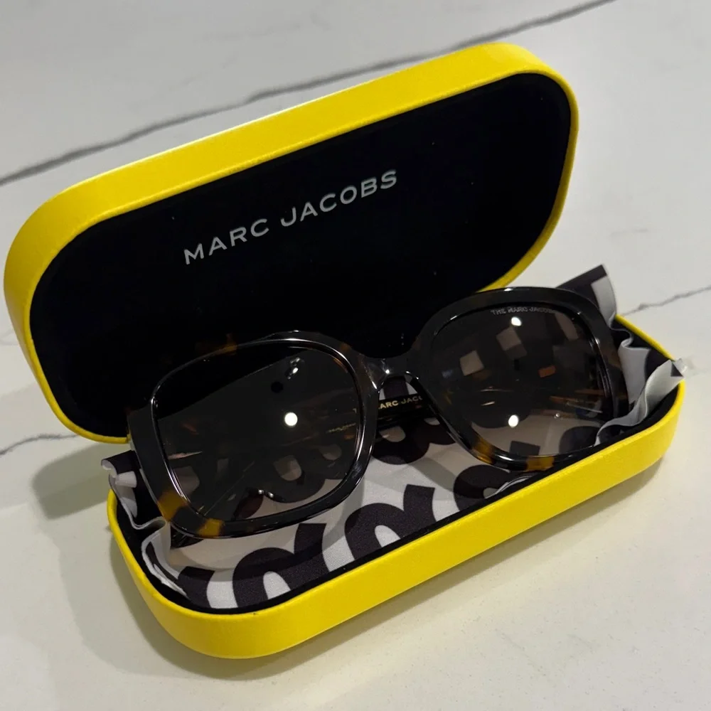 Marc Jacobs Brown Sunglasses with Yellow Case